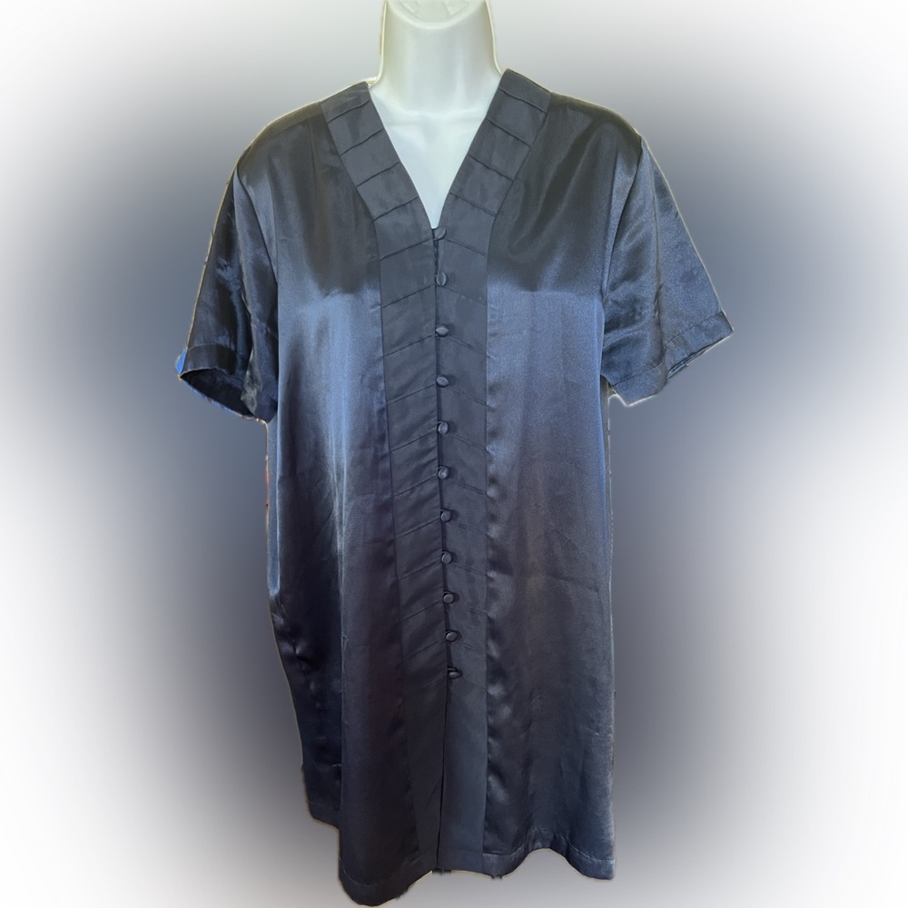 Vintage Erika Taylor Intimates Button Front Satin Nightgown